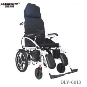 High back reclining electric wheelchair