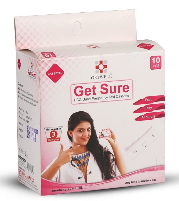 Get Sure Hcg Pregnancy Test Cassette (10 Pcs/Pack) - Palamou