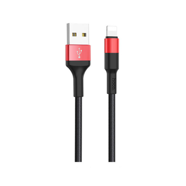 Hoco X26 Xpress Charging Data Cable Lightning - Red & Black