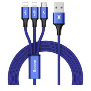 Baseus Rapid Series 3-in-1 Cable Micro+Dual Lightning 3A 1.2M (CAMLL-SU13)