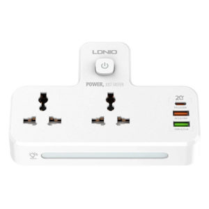 LDNIO Power Strip 2 Sockets with 20W 3x USB Ports & Touch