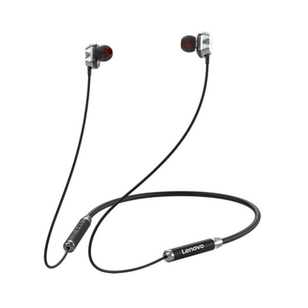 Lenovo HE08 Dual Dynamic Bluetooth Neckband In Ear Earbuds with Mic