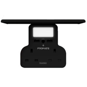 Promate PowerRack 5-in-1 Wall-Mount Charging Station UK-Black
